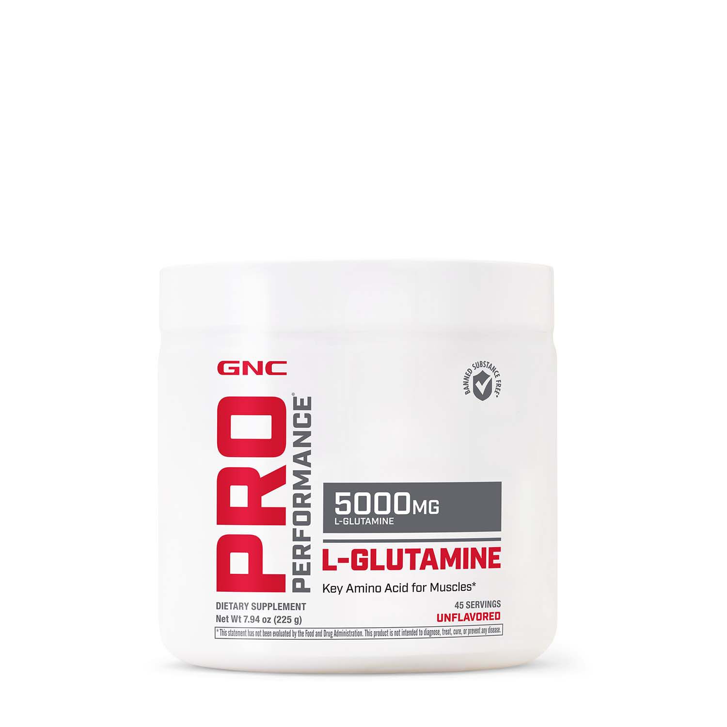 L-Glutamine 5000mg - Unflavored &#40;45 Servings&#41;  | GNC